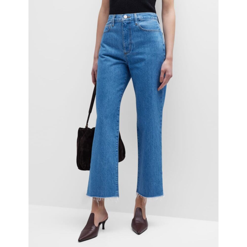 FRAME Le Jane Raw Hem Crop Jeans in Meadow Size 27